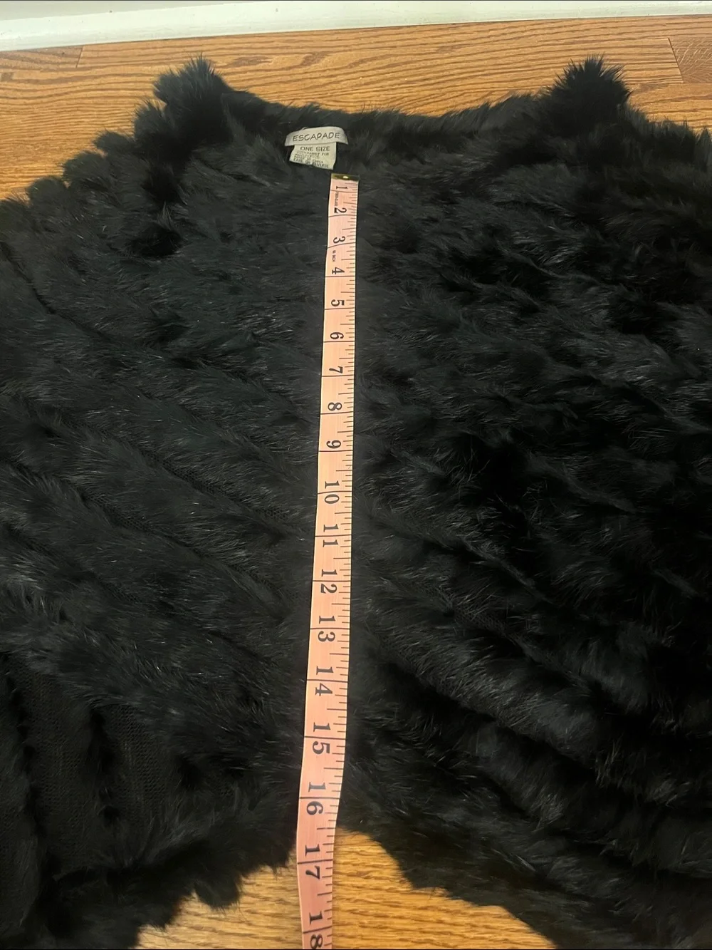 Black Genuine Rabbit Fur Poncho